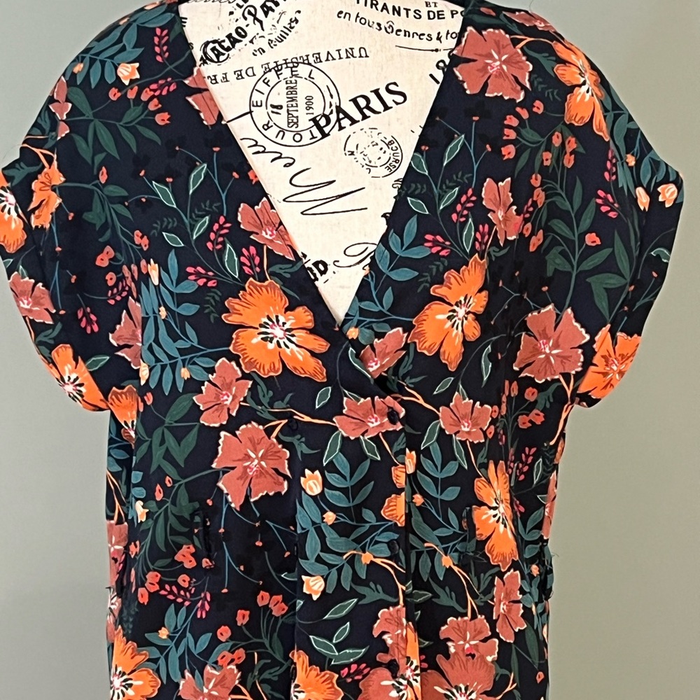 ZARA Trafaluc Navy Floral Maxi Dress | XS | Missing Belt | Excellent Condition - Picture 8 of 10